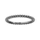 Personally Stackable Black Sterling Silver Stackable 1.5mm Beaded Ring