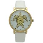 Olivia Pratt Pop Sea Turtle Womens White Strap Watch-a917404white