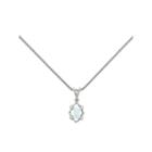 Womens Diamond Accent White Opal Sterling Silver Pendant Necklace