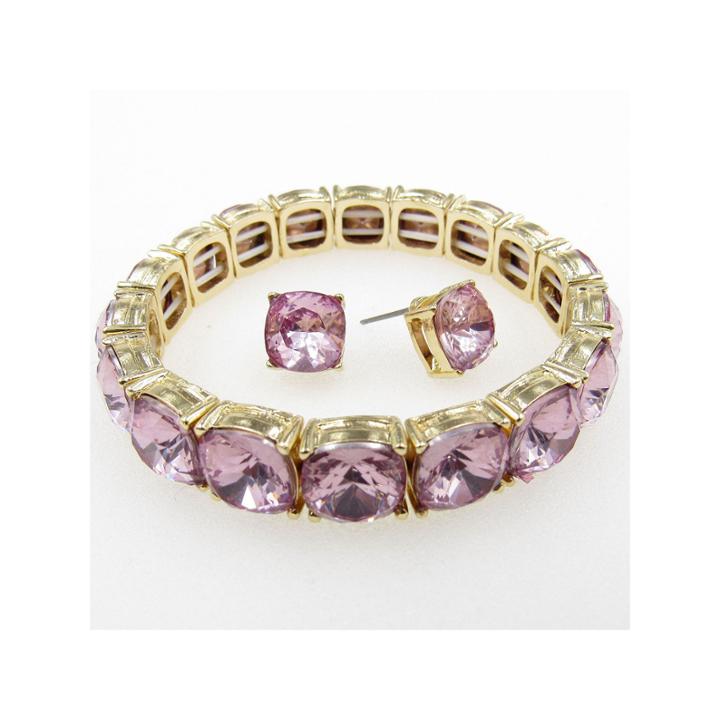 Vieste Rosa Womens 2-pc. Pink Brass Jewelry Set