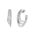 3/4 Ct. T.w. Diamond Sterling Silver Over Brass Triple Half-hoop Earrings