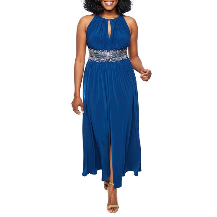 R & M Richards Sleeveless Embellished Ball Gown-petites