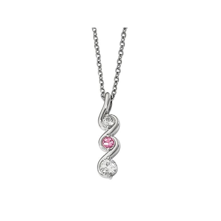 Survivor Collection Womens Pink Topaz Sterling Silver Pendant Necklace