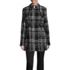 By & By Button Front Plaid Coat-juniors