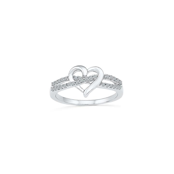 Womens 1/6 Ct. T.w. Genuine White Diamond Sterling Silver Cocktail Ring