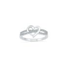 Womens 1/6 Ct. T.w. Genuine White Diamond Sterling Silver Cocktail Ring