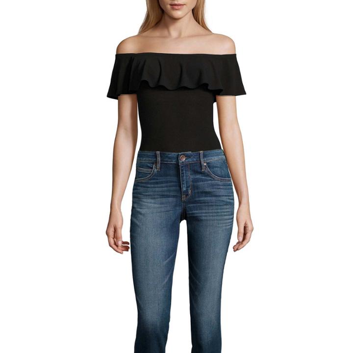 By & By Short Sleeve Knit Blouse-juniors