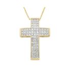 14k Yellow Gold 1 Ct. T.w. Diamond Igl Certified Cross Pendant Necklace