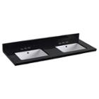 47.5-in. W 18.25-in. D Quartz Top With Backsplashin Black Galaxy Color For 3h4-in. Faucet - White Um Sink