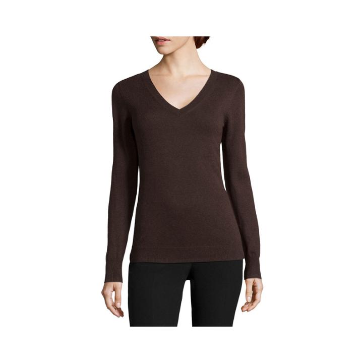 Worthington Long-sleeve Essential V-neck Sweater - Tall