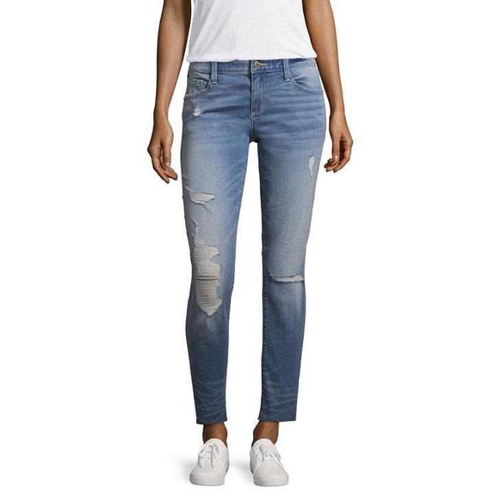 Arizona Destructed Ankle Jeans-juniors