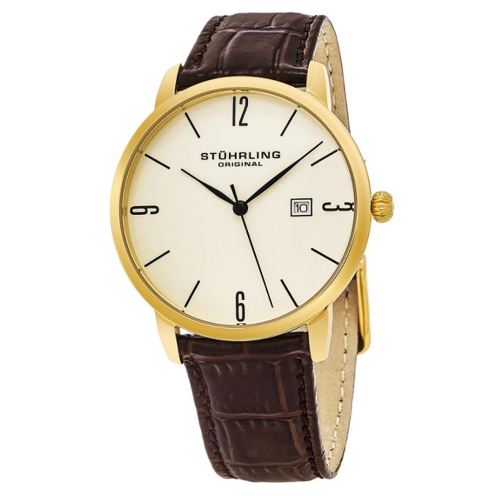 Stuhrling Mens Brown Strap Watch-sp15663