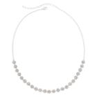 Vieste Crystal Silver-tone Floral Collar Necklace