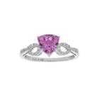 Lab-created Pink Sapphire And Diamond-accent Sterling Silver Ring