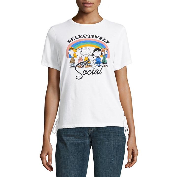 Short Sleeve Selectively Social Lace Up Side T-shirt