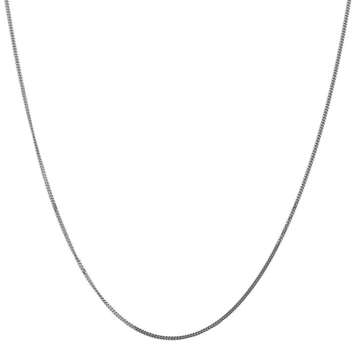 14k White Gold Solid Curb 20 Inch Chain Necklace