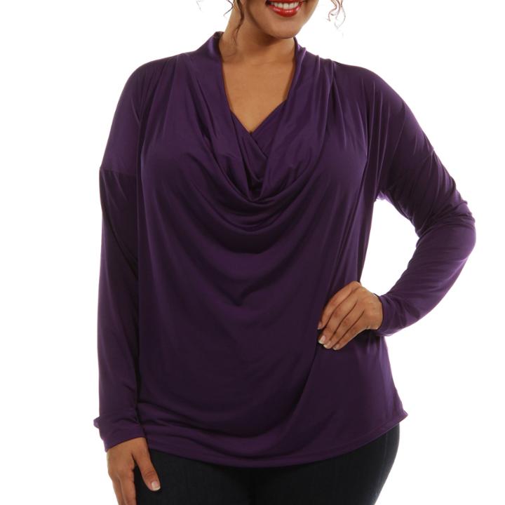 24/7 Comfort Apparel Drape Scoop Neck Tunic Top Plus