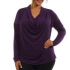 24/7 Comfort Apparel Drape Scoop Neck Tunic Top Plus