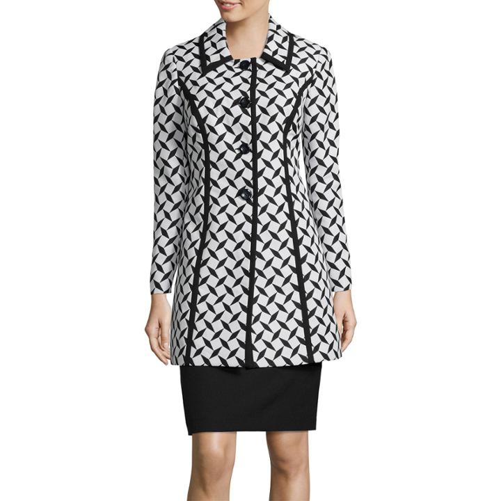 Isabella Long-sleeve Jacquard Coat Skirt Suit