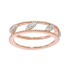 Personally Stackable Diamond-accent 18k Rose Gold Over Sterling Silver Ring