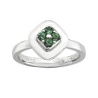 Personally Stackable Lab-created Emerald Flower Cluster Ring