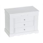 Mele & Co. White Wooden Jewelry Box With Carved Floral Accent