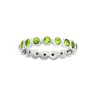 Personally Stackable August Green Crystal Sterling Silver Eternity Ring