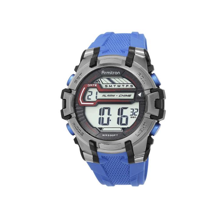 Armitron Pro-sport Mens Blue Resin Strap Chronograph Sport Watch 40/8341blu