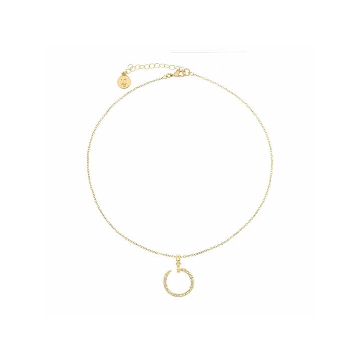 Liz Claiborne Clear Goldtone Pave Ring Necklace