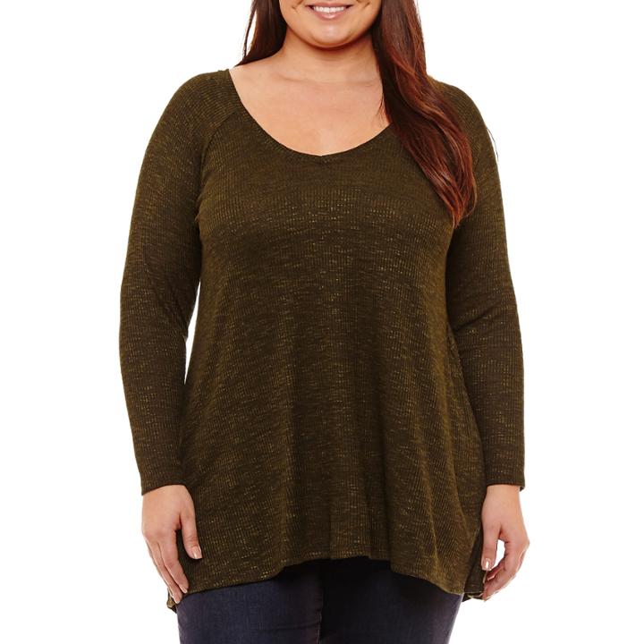 A.n.a Long Sleeve Tunic Top Plus
