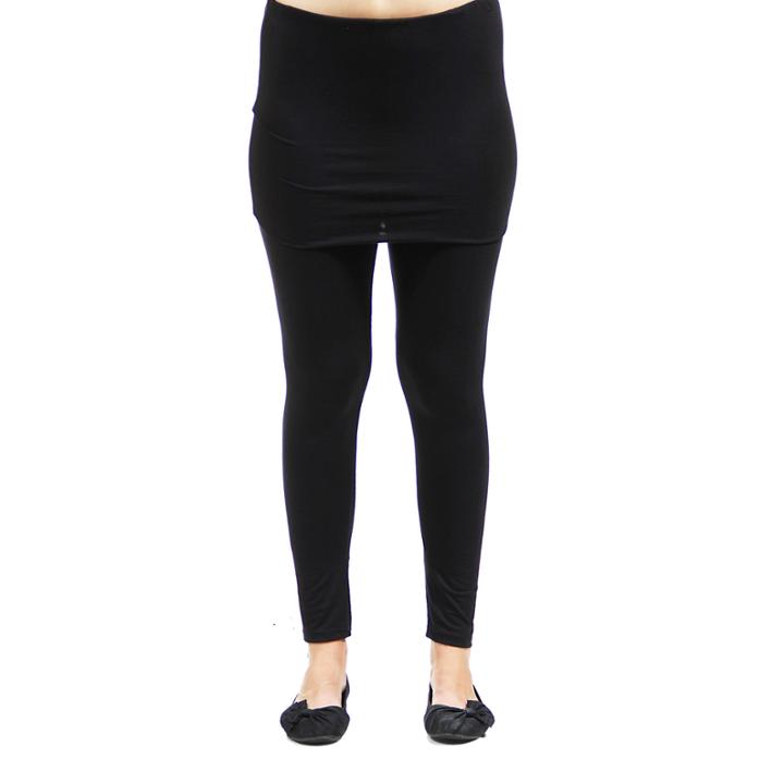 24/7 Comfort Apparel Layered Solid Knit Leggings