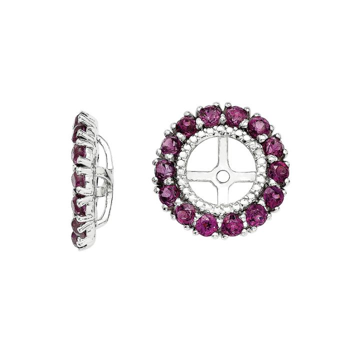 Diamond Accent And Genuine Purple Rhodolite Garnet Earring Jackets