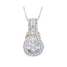 Diamond Blossom 5/8 Ct. T.w. Diamond 10k Two-tone Gold Pendant Necklace