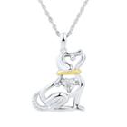 Love In Motion Diamond Accent Sterling Silver Dog Pendant Necklace