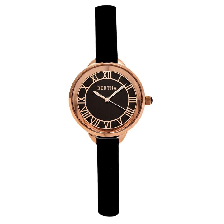 Bertha Madison Womens Black Strap Watch-bthbr6707