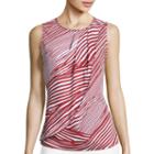 Liz Claiborne Sleeveless Printed Overlay Blouse