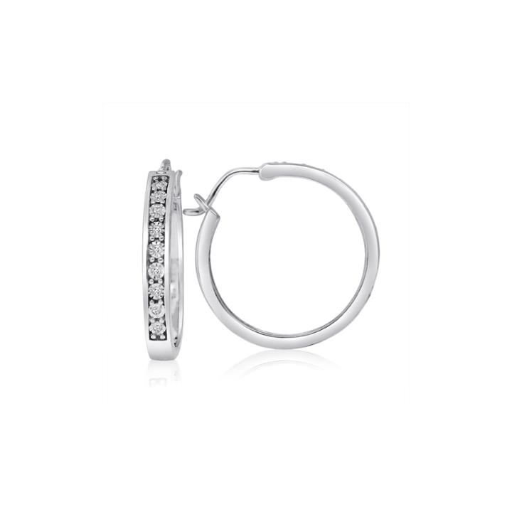 1/10 Ct. T.w. White Diamond Hoop Earrings