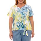 Alfred Dunner Blue Lagoon Tie Waist T-shirt- Plus