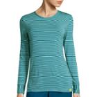 Wonderwink Layers Womens Long-sleeve Striped Tee - Plus