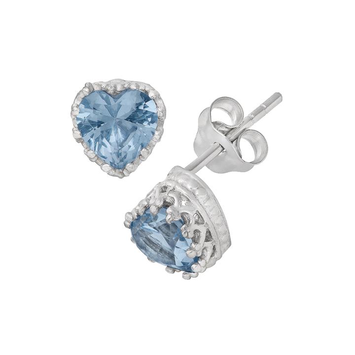 Lab-created Aquamarine Sterling Silver Earrings