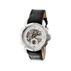 Heritor Automatic Carter Mens Skeleton Dial Leather-silver Watches