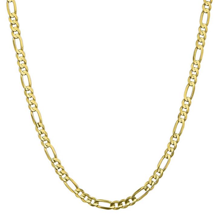 10k Gold Solid Figaro 18 Inch Chain Necklace