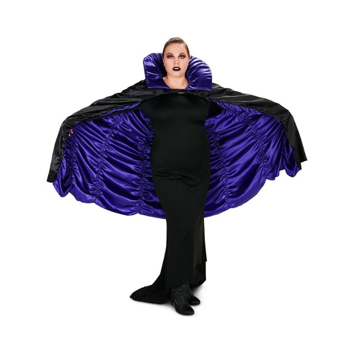 Purple & Black Reversible Cape Adult Plus