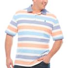 Izod Short Sleeve Stripe Knit Polo Shirt Big And Tall
