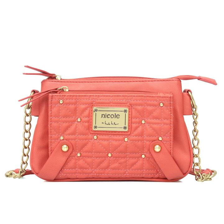 Nicole By Nicole Miller Suzie Quilted Mini Studded Crossbody Crossbody Wallet