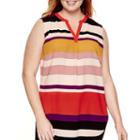 Liz Claiborne Split-neck High-low Tank Top - Plus Size