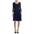 Be By Chetta B 3/4-sleeve Lace Fit-and-flare Dress