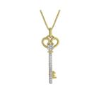 Diamond Blossom 1/10 Ct. T.w. Diamond 14k Yellow Gold Over Sterling Silver Pendant Key Necklace