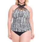 Boutique + Abstract Tankini Swimsuit Top-plus