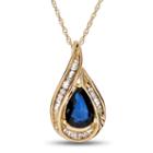 Womens 1/10 Ct. T.w. Genuine Blue Sapphire Pendant Necklace